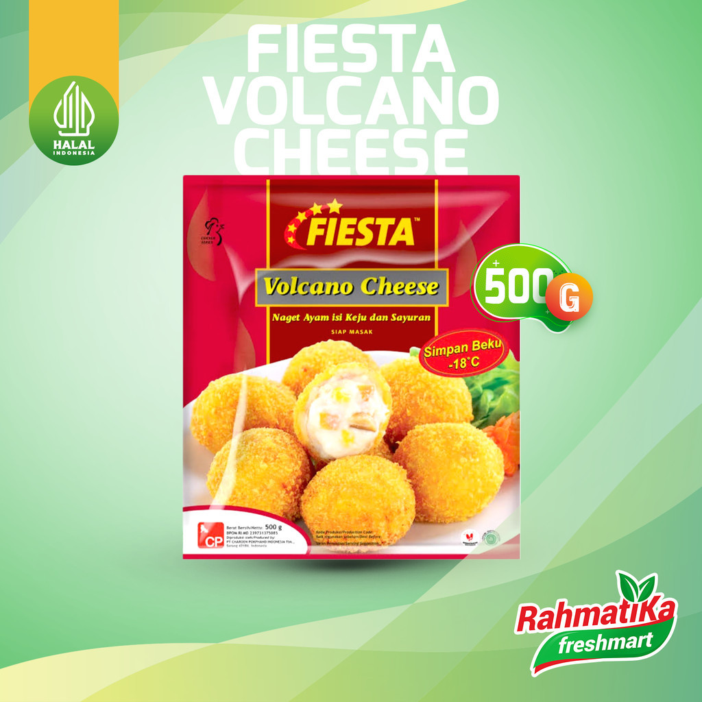 

Fiesta Volcano Cheese / Nugget Ayam Isi Keju Dan Sayuran 500 gr