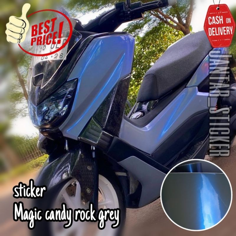 Stiker motor magic candy abu lembayung biru skotlet motor abu lembayung biru sticker scotlite motor 