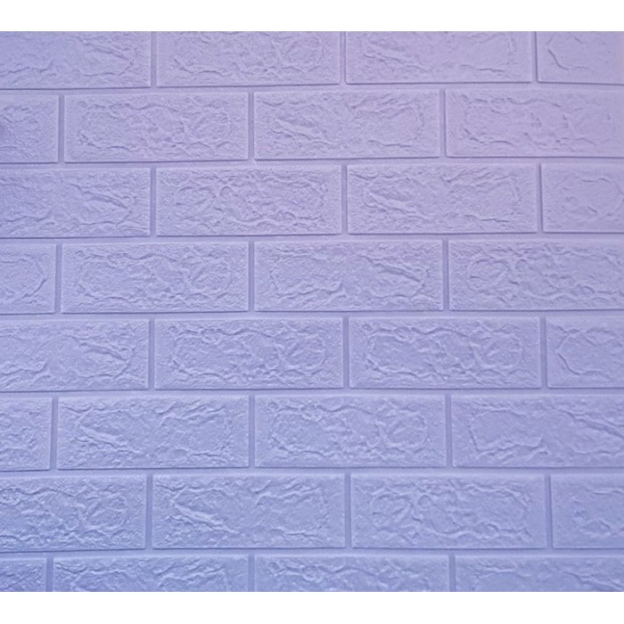 JUAL Wallpaper Dinding 3D Foam Brick Batu Bata Ungu Muda BEST SELLER