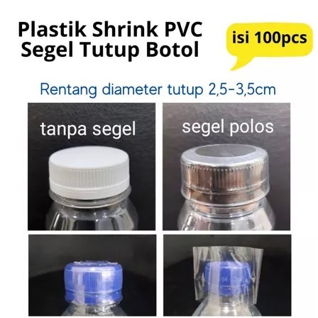 [RP] (10 lembar) Plastik Segel Tutup Botol Almond / Plastik Shrink PVC Botol Aqua