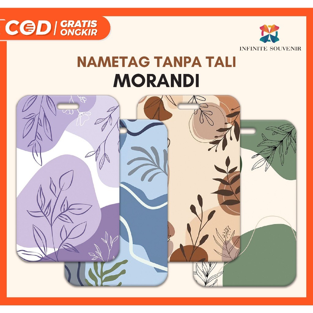 

(N009) Nametag MORANDI Tanpa Tali / Card Holder Aesthetic / ID Card Flower / Bunga / Warna Warni / Tempat Kartu