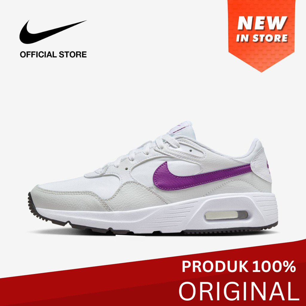 Nike Women's AIR Max SC Shoes - White [CW4554-122] Sepatu Kualitas Tinggi Branded Sporty Olahraga Sn