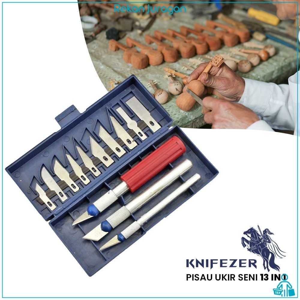 

KNIFEZER Set Pisau Ukir Seni 13 in 1 Crafting Knife 3 Handle - A-003