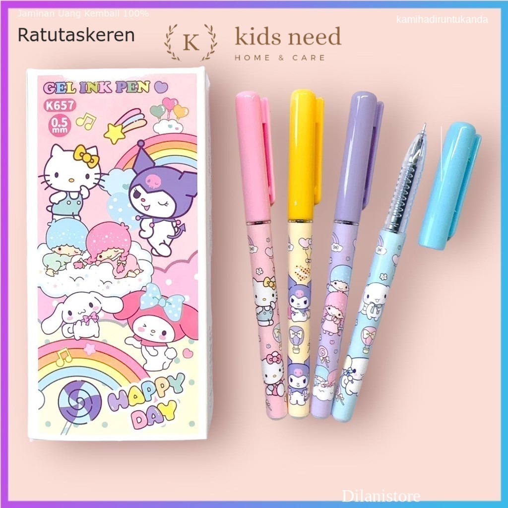 

Pulpen (12Pcs) Citra1124 Pulpen Fancy Karakter Lucu / Pen Gel Motif Karakter Cewe Cowo / Ipen Youmei Apel Keren