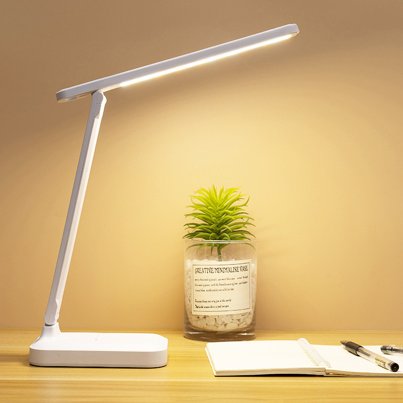 Folding table lamp eye protection touch dimmable LED lamp student dormitory bedroom reading USB char