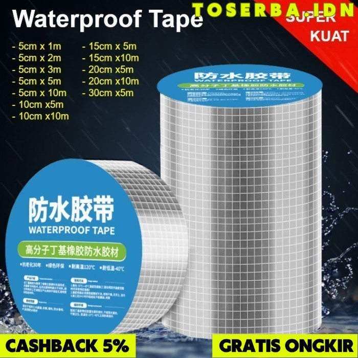 

ISOLASI ALUMINIUM FOIL 5CM X 2M LAKBAN ANTI BOCOR WATERPRROF