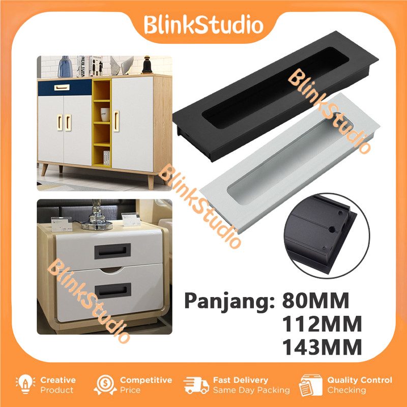 Handle Tarikan Laci / Gagang Tanam Pintu Lemari Minimalis / Pegangan Laci Pintu Tanam