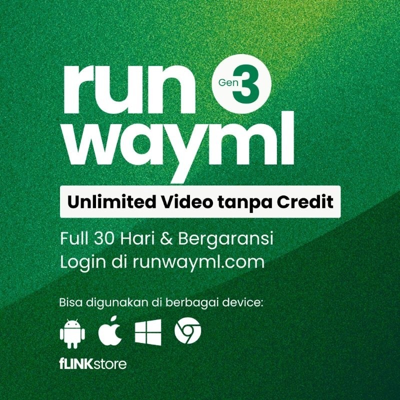 RUNWAYML GEN 3 TURBO ALPHA UNLIMITED 30 HARI RESMI