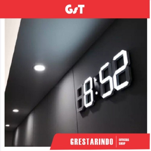 Jam Dinding Digital LED/Jam Meja-Alarm-Suhu/Jam 3D Besar Modern