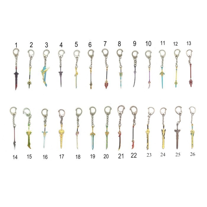 Gantungan kunci 6 cm pedamg kecil genshin impact wolf's gravestone