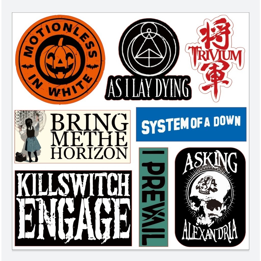 

Sticker Pack MetalCore Band BMTH MIW Asking Alexandria - Stiker Vinyl High Quality Stiker Pack