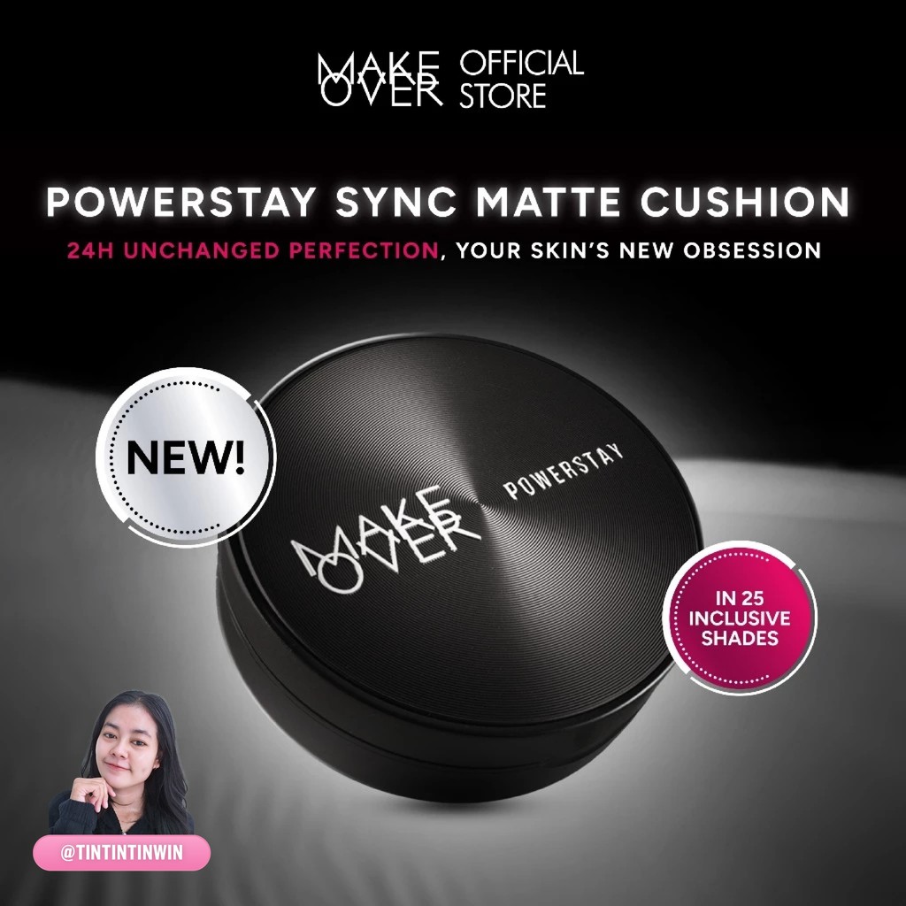 [SPECIAL MASTERSHADE] NEW MAKE OVER Powerstay Sync Matte Cushion - Smart AI Matte Cushion High Cover