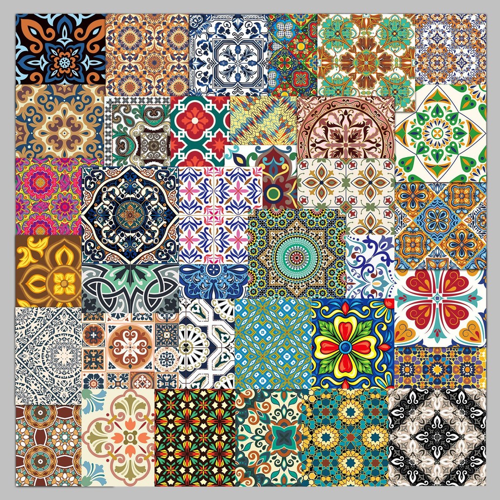 

50pcs Retro Tile Series Graffiti Stickers Suitable for Helmet Desktop Wall Decoration DIY Sticker Pack Wholesale