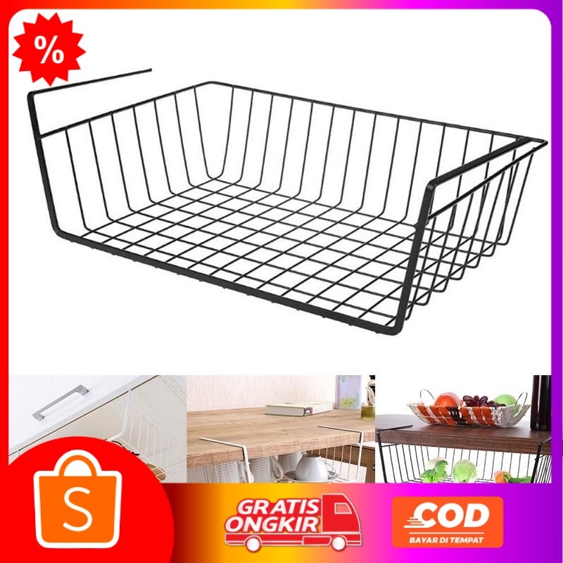 Rak Keranjang Selip / Gantung Hanging Basket Rak  Gantung Lemari Dapur Penyimpanan Keranjang Rak Gan