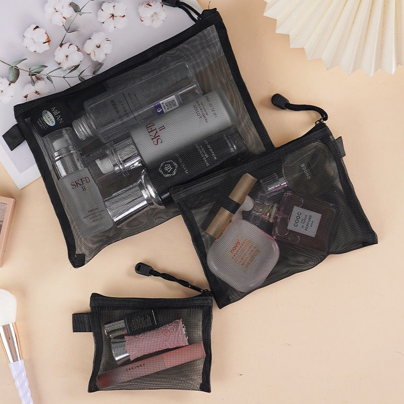 Tas Makeup Jaring Portabel Tas Penyimpanan Bantalan Udara Lipstik Tas Cuci Travel Kapasitas Besar Ta