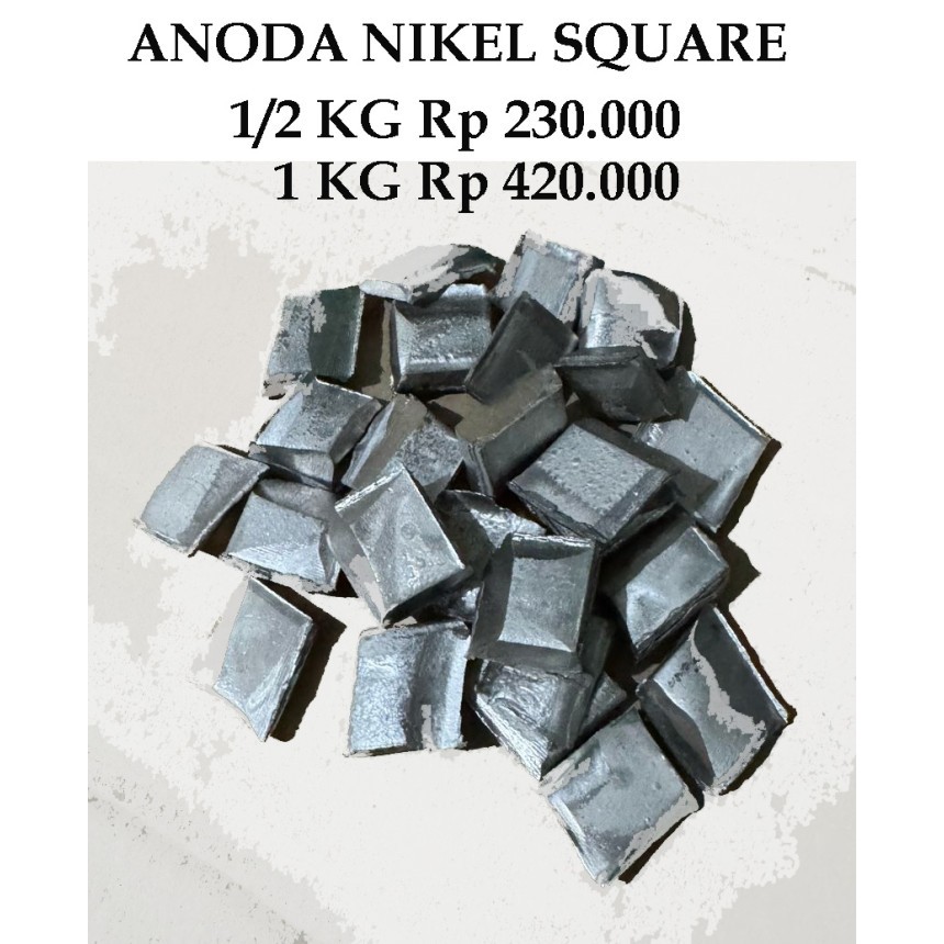Anoda Nikel Kotak Anode Nickel Square - 1/2 kg