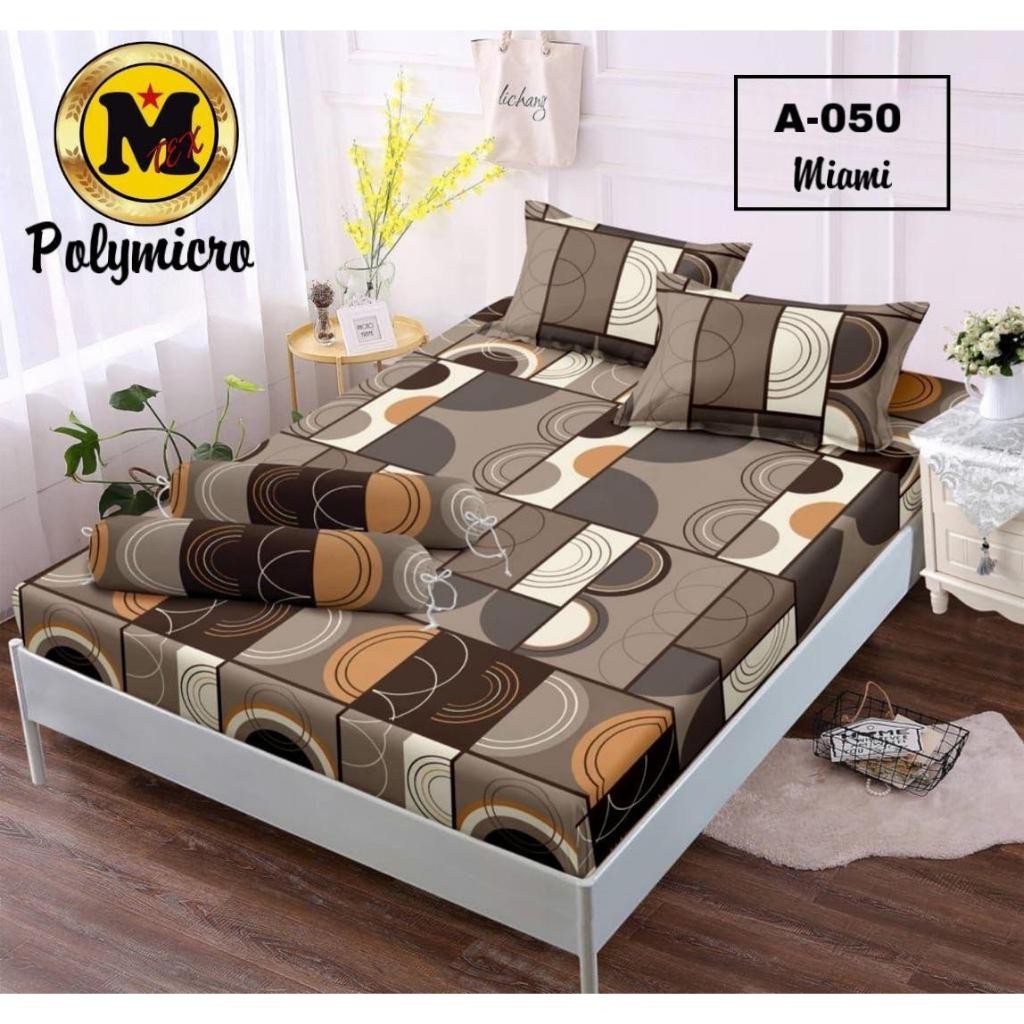 SPREI ANTI GESER KATUN HALUS  MOTIF MAHKOTA KOMBINASI ABSTRAK CHOCO CREAM TIDAK LUNTUR