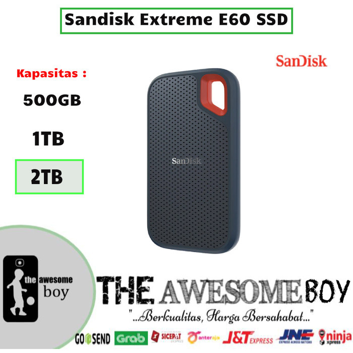 TERLARIS Sandisk E60 Extreme Portable External SSD 2TB 1TB 500GB Harddisk - 2TB