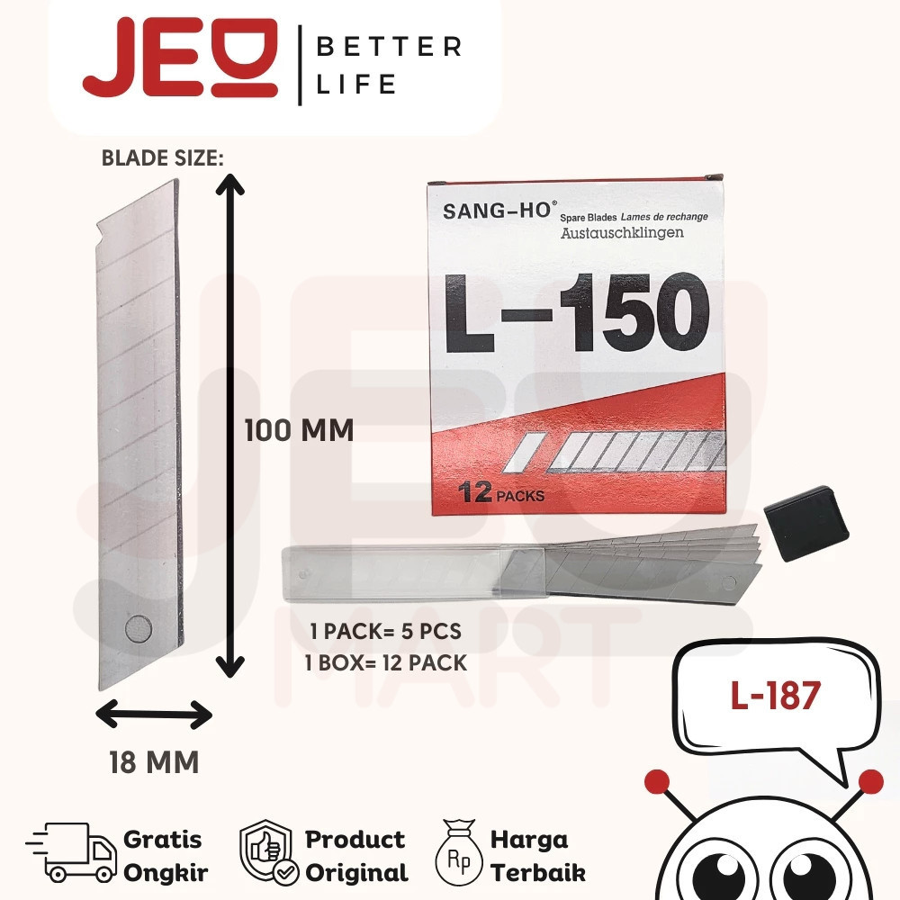 

RB 1 Box Isi 12 Tube (60 Pcs) Cutter Blade Refill BESAR (L-150/L-750/L-500) Isi Pisau Pemotong
