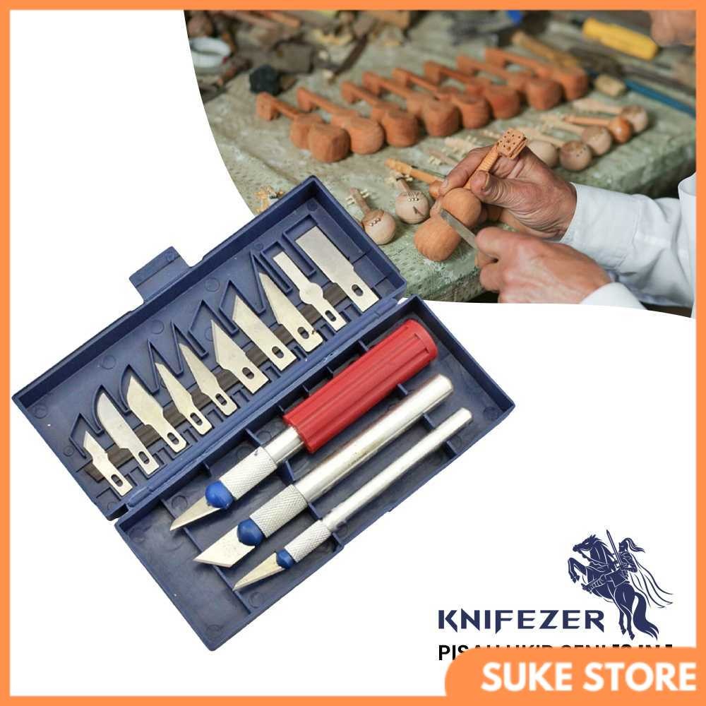 

KNIFEZER Set Pisau Ukir Seni 13 in 1 Crafting Knife 3 Handle - A-003