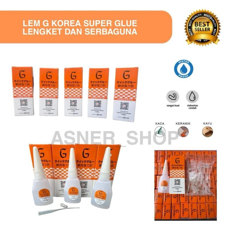 

ASNR Lem G Korea Ori Super Glue Cair Lem Setan Barcode Original 100%