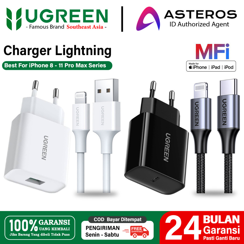 UGREEN Charger iPhone X Xr Xs 11 12 13 14 Lightning Mfi Fast Charging