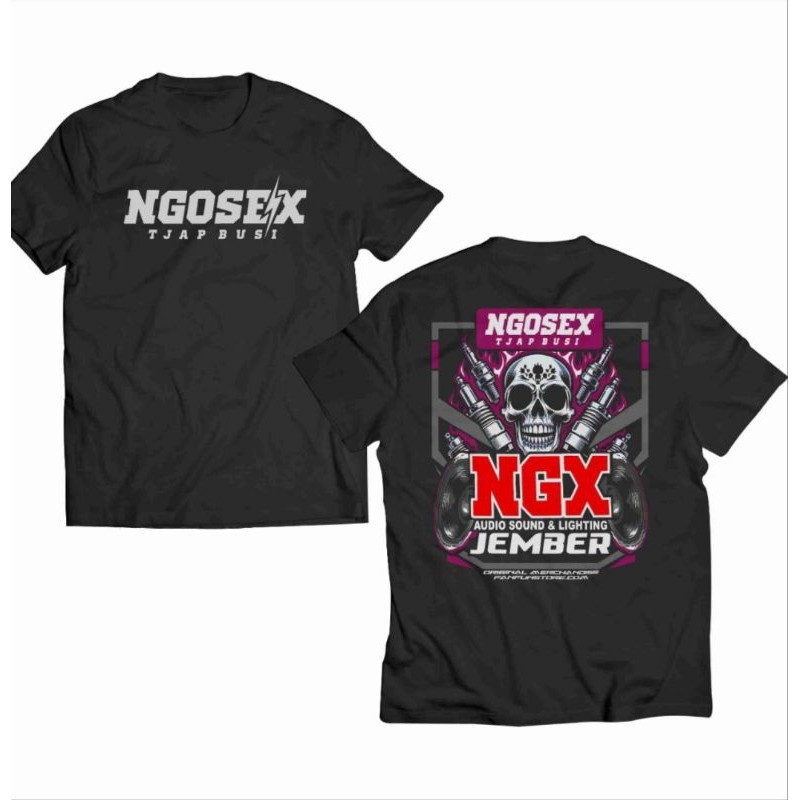 Kaos Ngx Audio Jember - Sablon Menyala -  Kaos Nanda Audio Kaos Ngx Tjap Busi