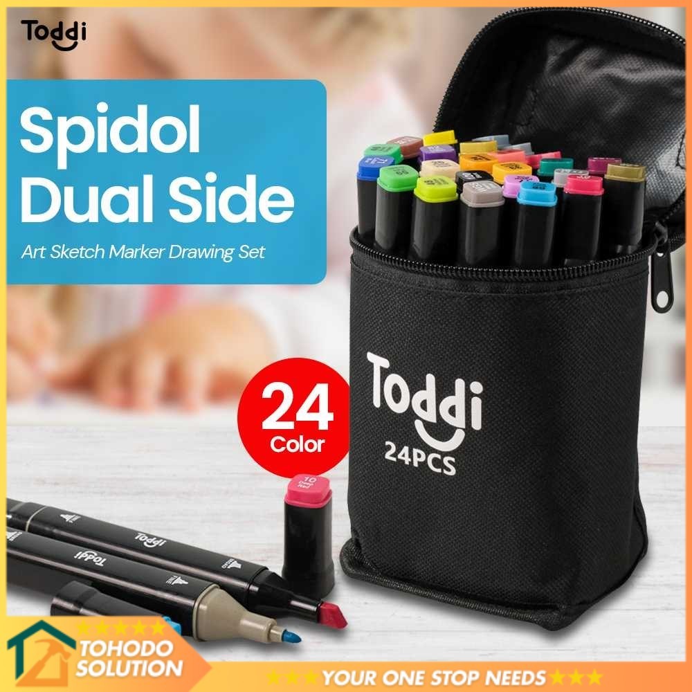

Toddi Spidol Dual Side Fine Art Marker Brush Double Tip 1.0mm 6.0mm - CY-006