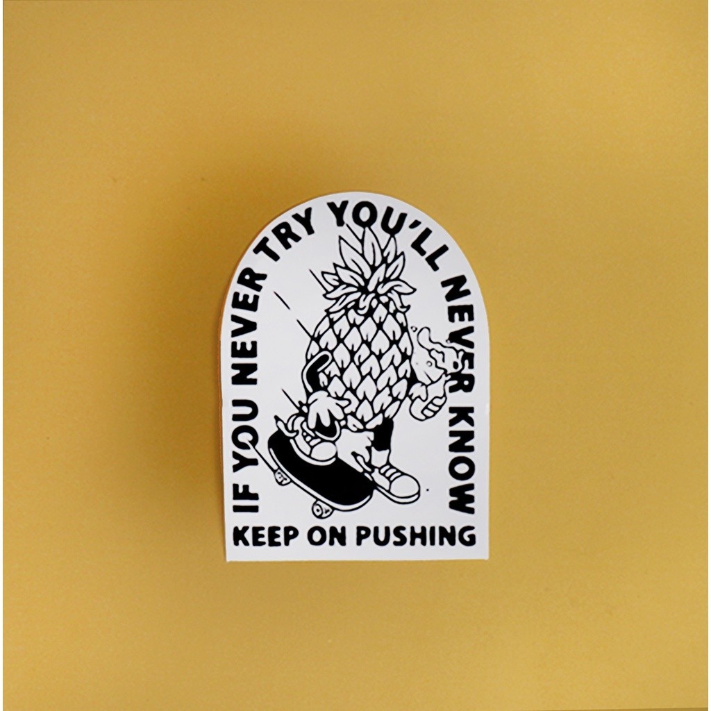 

STIKER GRAFTAC -KEEP ON PUSHING-STIKER AESTHETIC LAPTOP, AKSESORIS HP, ANTI AIR, MOTIF,HELM.