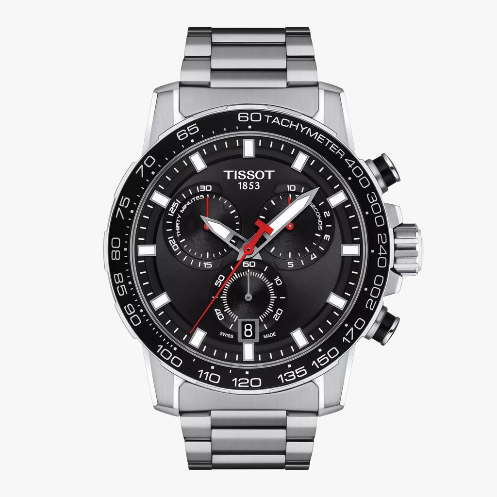 Tissot Supersport Chrono Black Dial  45mm Jam Pria - T1256171105100