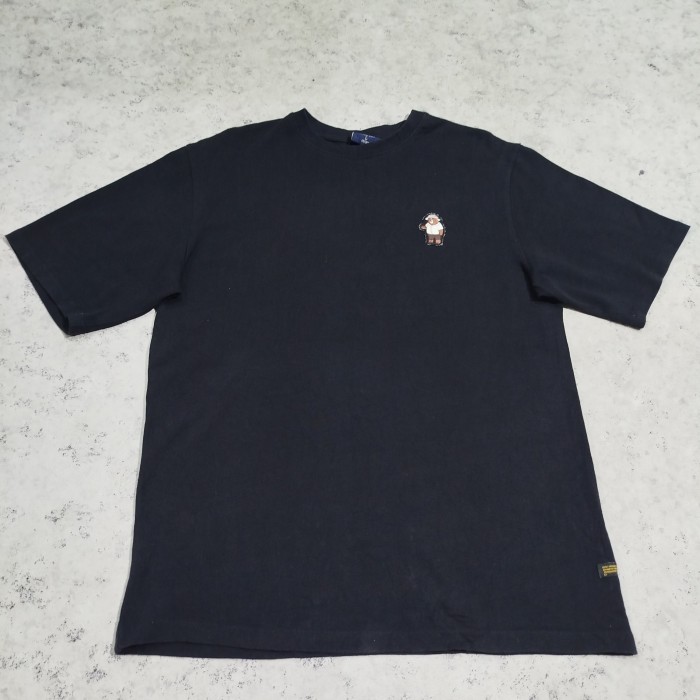 Kaos bahan cotton SPAO hitam logo bordir