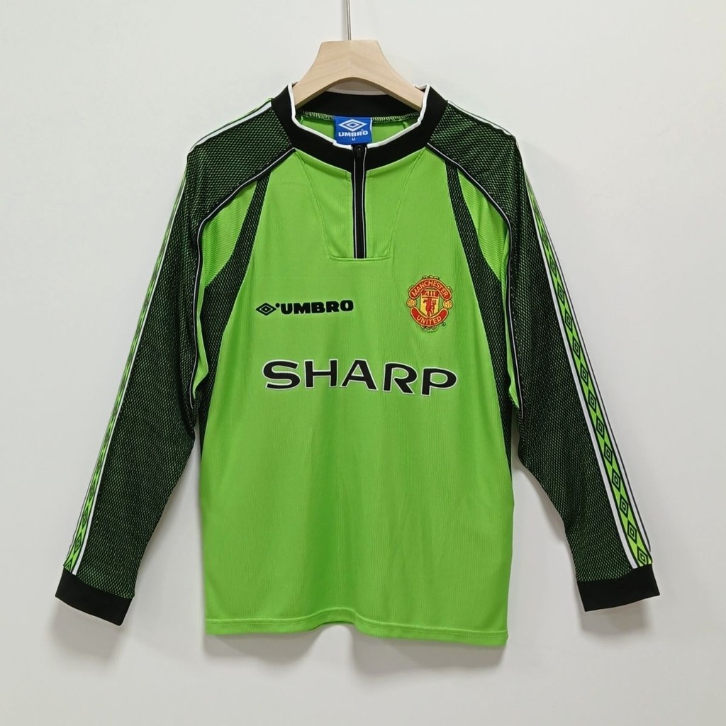 Jersey Vintage 9899 Manchester United Edisi Kiper Hijau T shirt pria