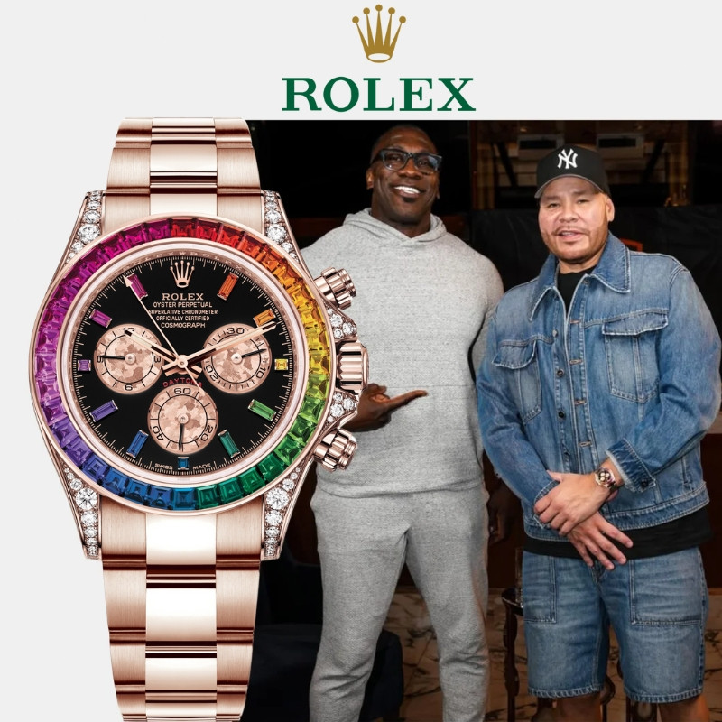 Rolex[100%Asli] Rolex 116595 RBOW Rolex 40mm Rainbow Diamond Ready Stock Automatic 18K Rose Gold Jam