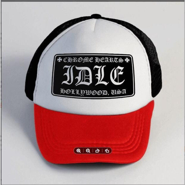Topi Jaring trucker chrome hearts sablon WILD Pria/wanita