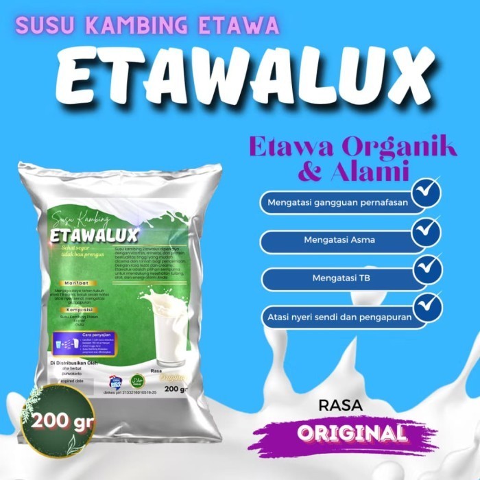 

Susu Kambing Bubuk Etawa ATASI NYERI SENDI DAN PERNAFASAN Varian Original 500 GR etawalux grade A