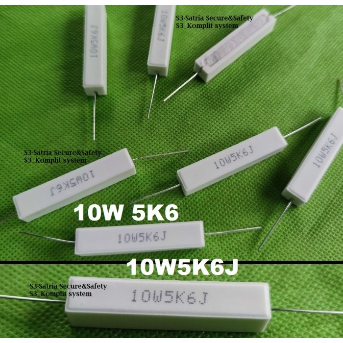 Kapur Resistor 10W 5K6 ohm 10W5K6J 10Watt 5K6ohm 5,6 5.6 K 5K6RJ 5,6K