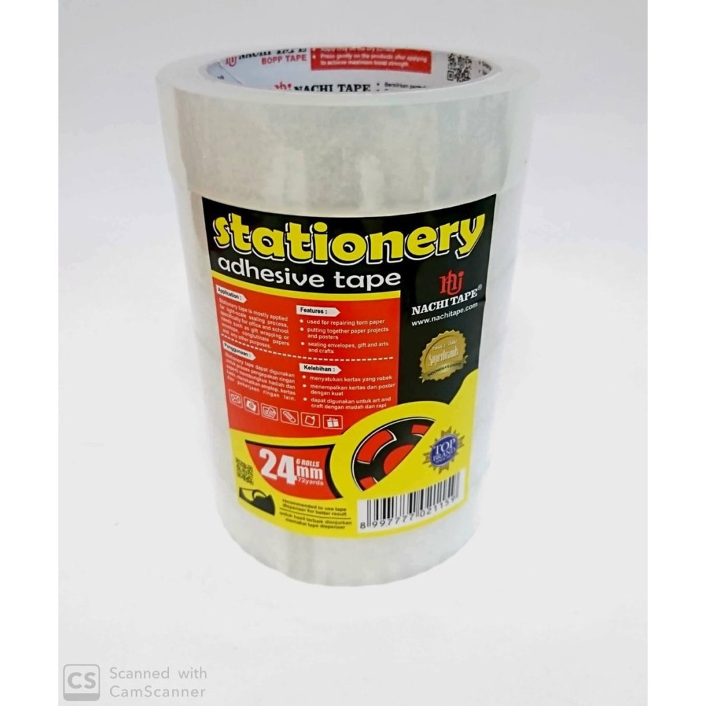 

Alat Tulis - Solasi Selotip Stationery Nachi Transparant 24mm x 72 yard 1 Inch