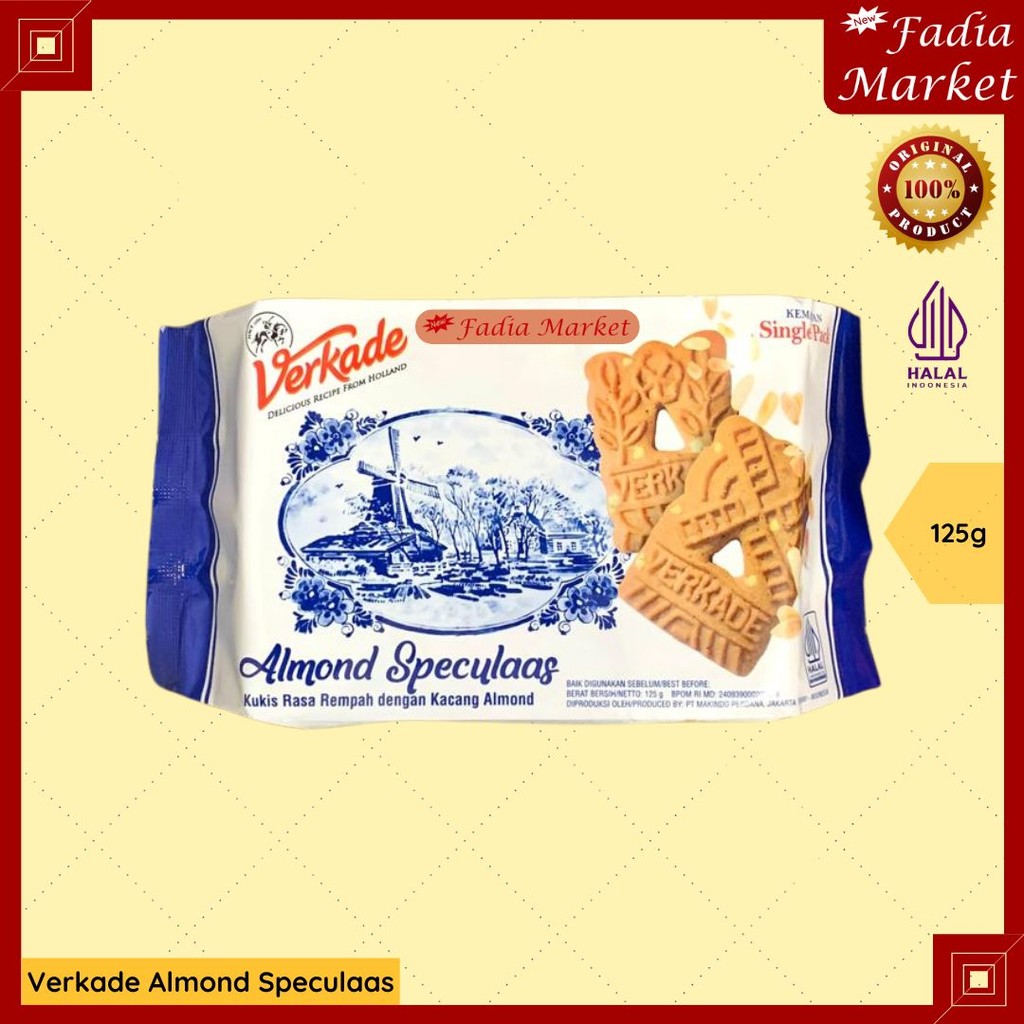 

Verkade Almond Speculaas Biscuit Snack Kayu Manis 125g
