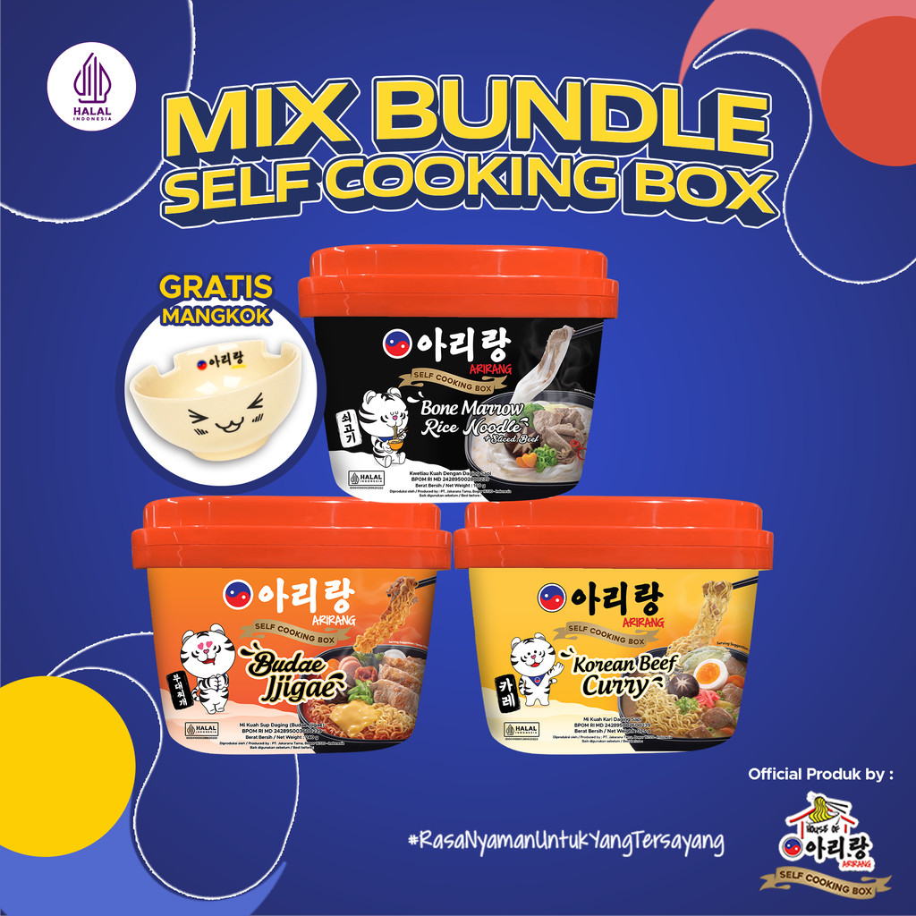 

Arirang Self Cooking Box Mix Variant (3 Pcs) Free Keychain