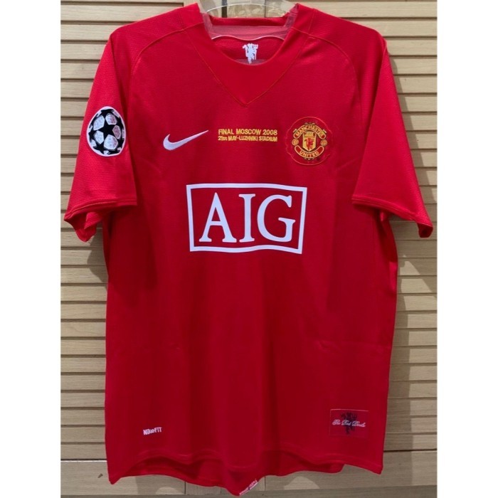 JERSEY BAJU BOLA RETRO MU HOME 2008/2009 FINAL MOSCOW GRADE ORI - S