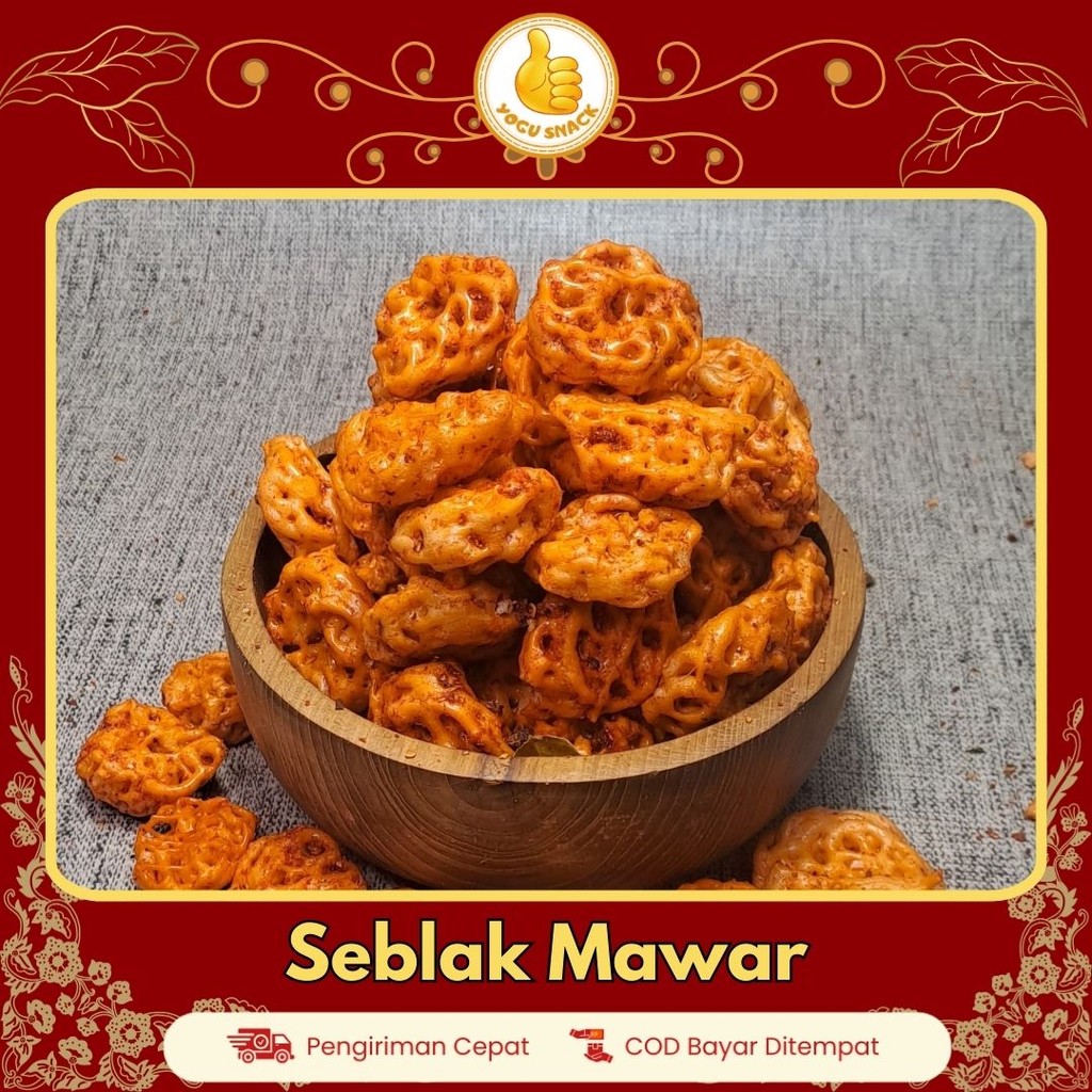 

Yogu Snack Krupuk Seblak Mawar Pedas Gurih - Cemilan Kekinian Murah 250 Gram