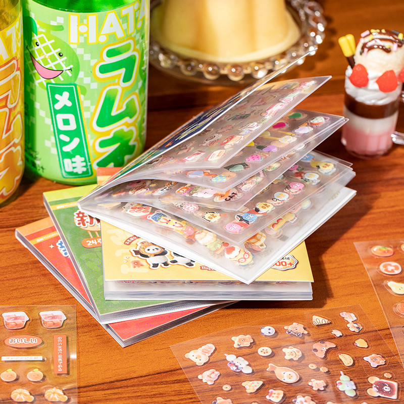 

24piece/book Vitality Party Series Cut Film Sticker Book Y2K Journal Handbook Scrapbooking Kawaii Decoration Sticker Gift