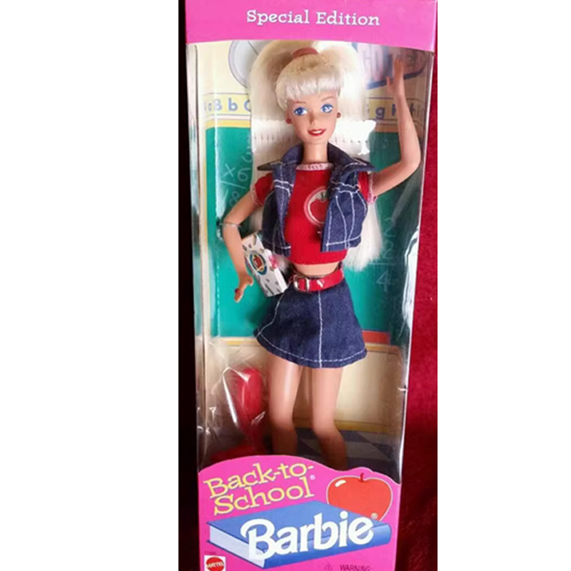 Original Barbie Dolls Back To School 1966 Campus Set Vintage Blonde Hair Red Lips 1/6 Girls Toys for