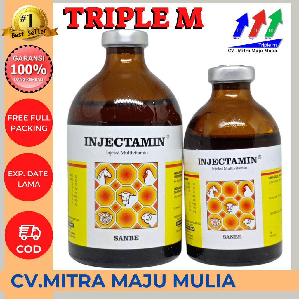 Injectamin 50 ml dan Injectamin 100 ml Vitamin Ternak PT Sanbe Farma