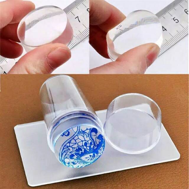 

Jelly stamp nail art silikon bening+scrapper besar/stempel kuku