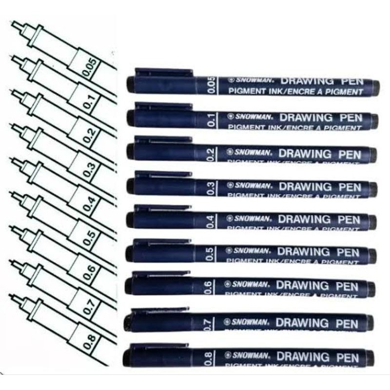 

ATH Snowman Drawing Pen FT-700 0.1~ 0.8 (1Pak/12Pcs)