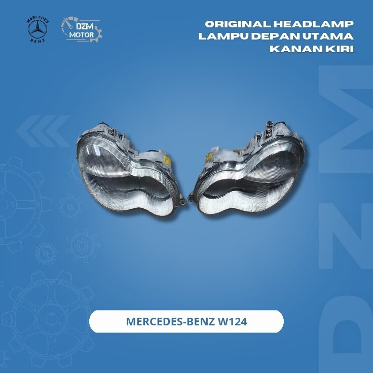 Original Headlamp Lampu Depan Utama Kanan Kiri Mercedes-Benz W124