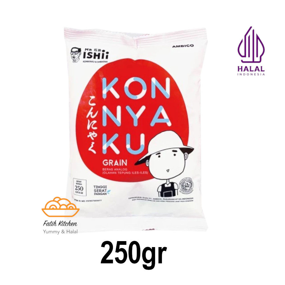 

MR. ISHII Beras Shirataki Konnyaku Grain 250 gr Rendah Kalori Tinggi Serat Cocok untuk Diet