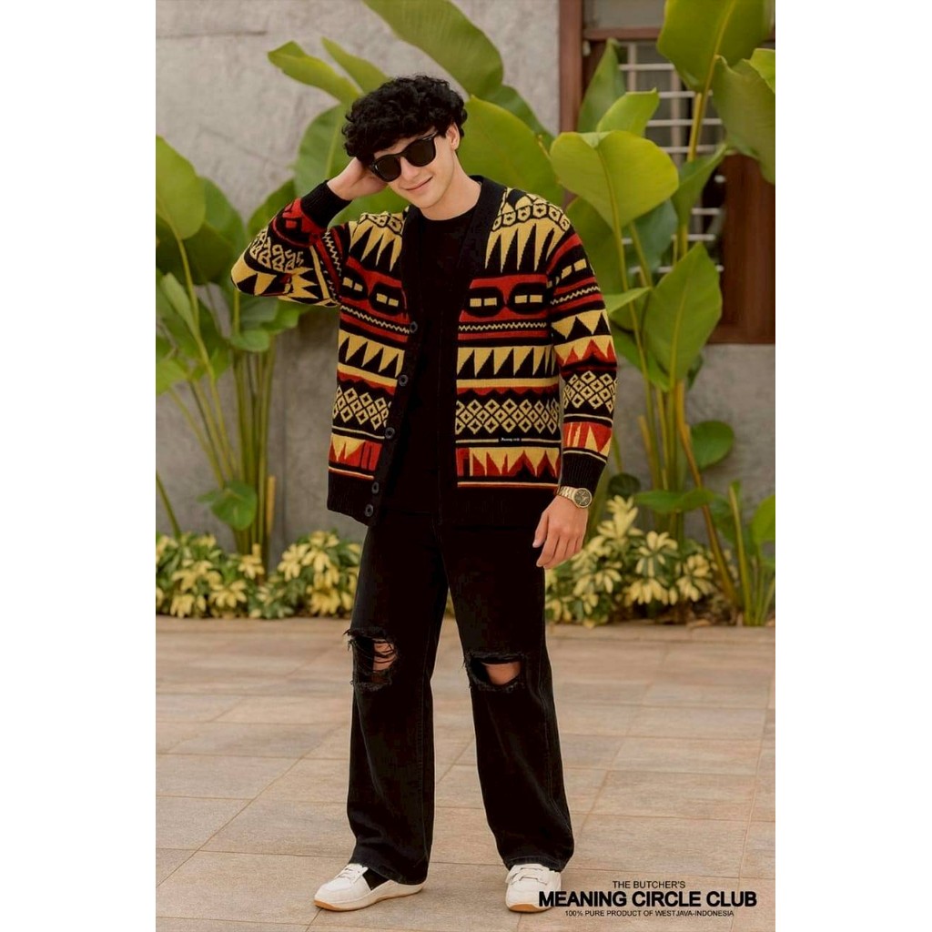 Bohemian Cardigan Rajut Pria | Knitwear