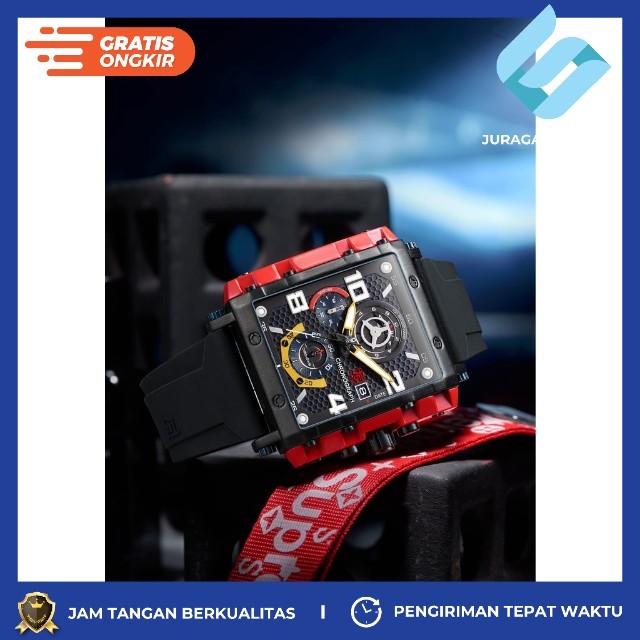 Jam Tangan Pria Sport T5 H 3886G Chronograph Tanggal Aktif & Paper Bag - Bisa Bayar Ditempat - COD -